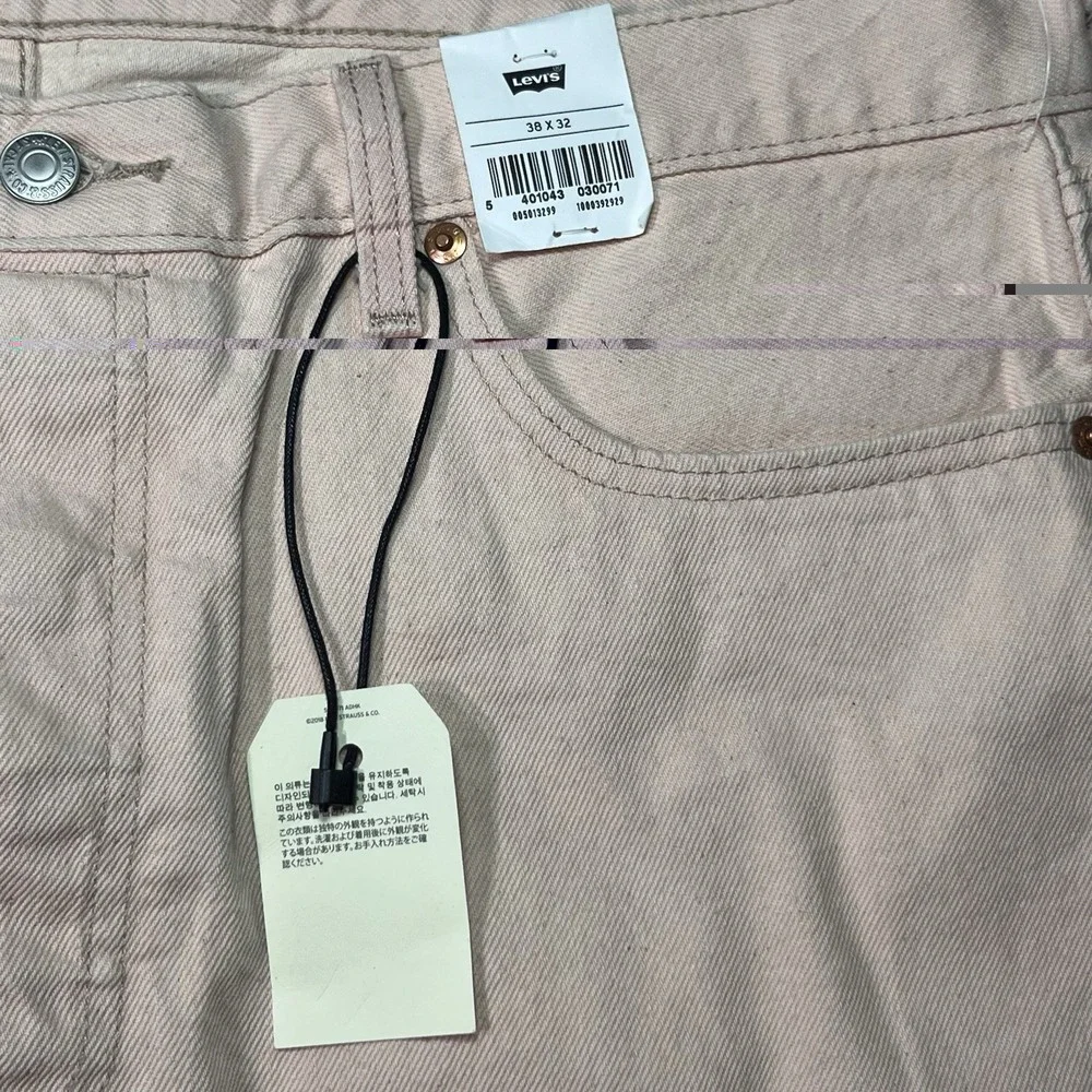Nwt LEVI'S FRESH Produce  501 ORIGINAL Premium LIGHT PINK 38x32 Lemon